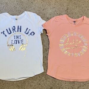 Bundle Old Navy short sleeved tees t-shirts girls cotton tops 10 love sunshine